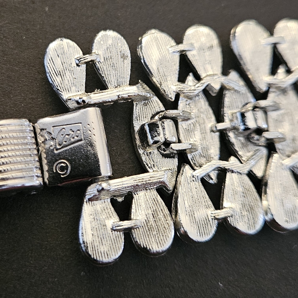 Polished Silver Fish-Link Statement Bracelet - image 2